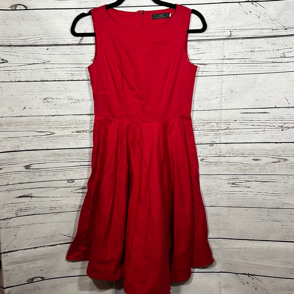 Grace Karin Red Sleeveless Zip Back Dress